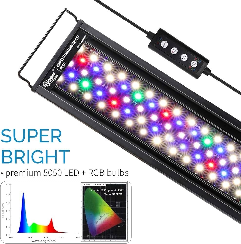 hygger Advanced LED Aquarium Light with Timer, 24/7 Lighting Cycle & DIY Mode
