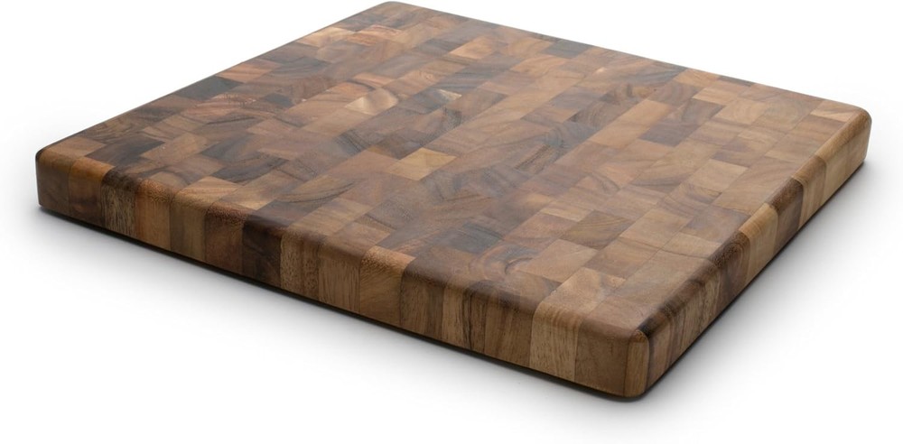 28218 Square Charleston End Grain Chef's Board Acacia Wood 14" Square