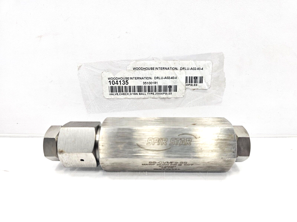 SS-CVMF9-SS CHECK VALVE SPIR STAR 20000PSI