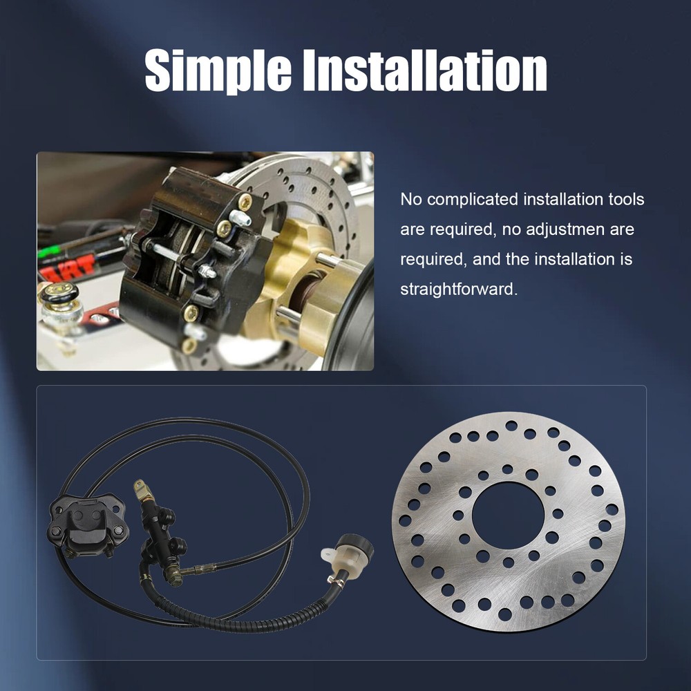 Rear Hydraulic Disc Brake Caliper System Pads Disk Rotor Set for Dune Buggy