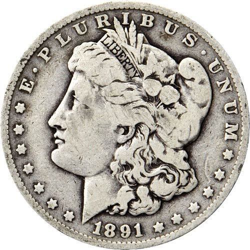 Morgan Silver Dollar Coin (1878-1904, VG Plus)