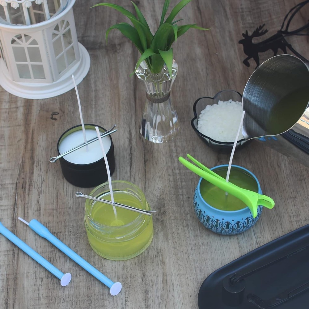 Complete Candle Making Kit: 60 Cotton Wicks & Tools for 6" Candle Creation