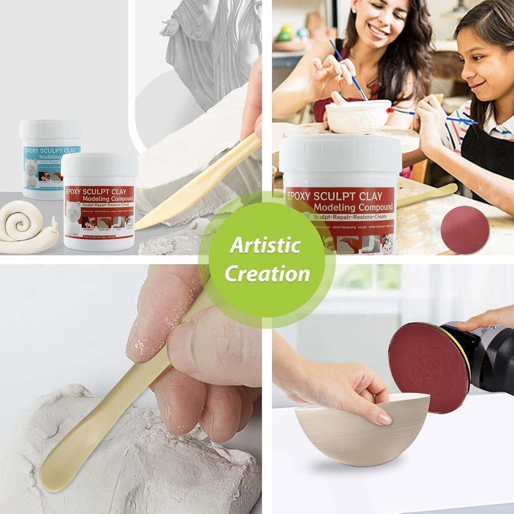 Gray Epoxy Sculpt Clay - 2 Part Epoxy Putty Modeling Compound for Sculpting, Mod