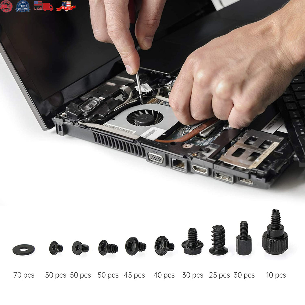 400Pcs Computer Screws Standoffs Kit SSD Screw for Universal Motherboard PC