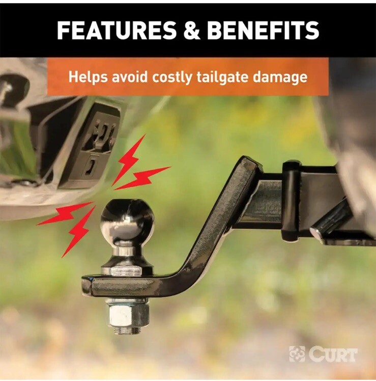 Curt MultiPro Multi-Flex Tailgate Sensor 2" Hitch Cap for 20-21 Silverado Sierra