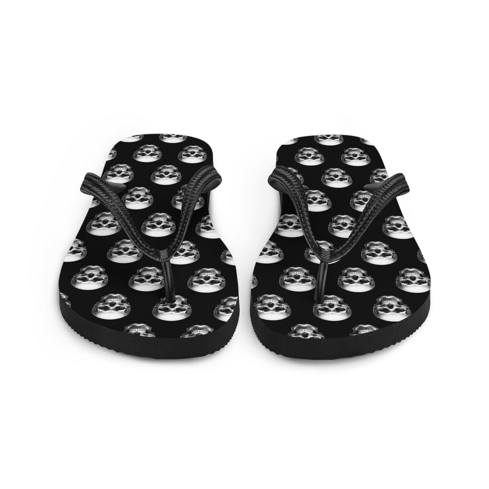 Skulls Pattern Goth Flip-Flops
