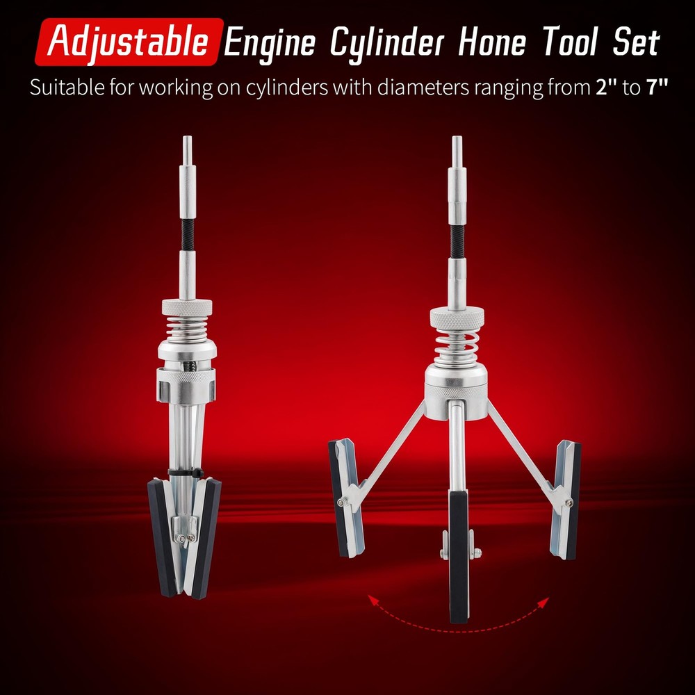 Cylinder Hone Tool, Adjustable Engine Cylinder Honing Tool for Grinding Holes...