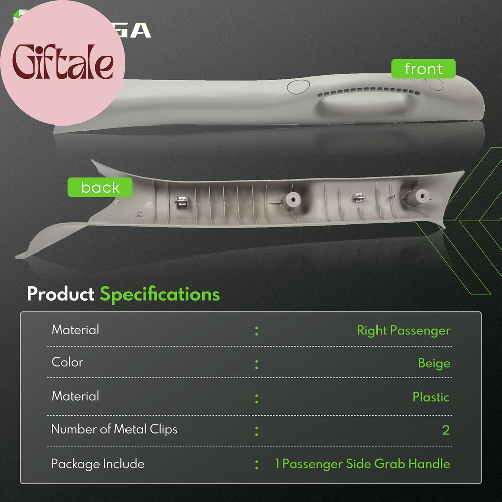 Front Right a Pillar Grab Handle Passenger Side Compatible with 2002-2010 Dodge