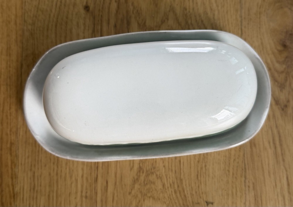 Sango Waves Green 4973 Covered Butter Dish