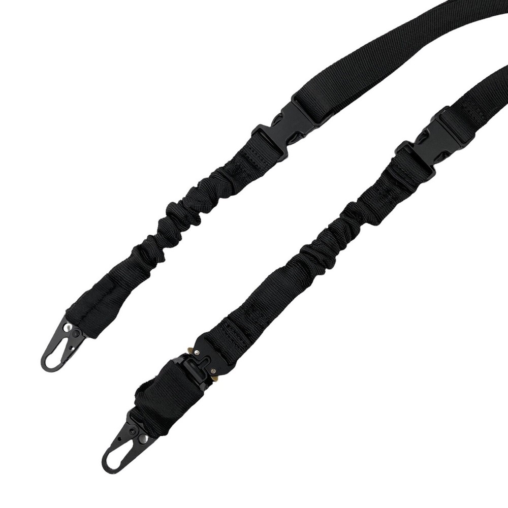 🌟Tactical 2 Point Bungee Rifle Gun Sling, Quick Release HK Hooks & D-Ring Strap