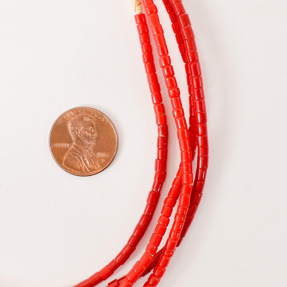 Flat Ended Red Trade Beads