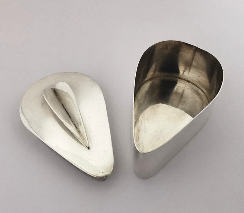 Unusual Modernist Solid Silver Box - London 1980