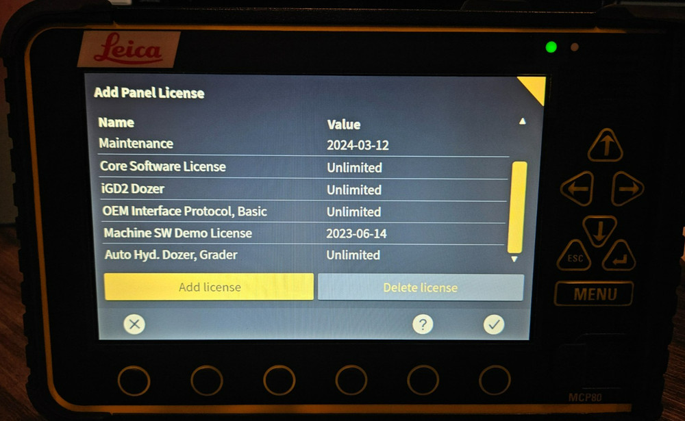 Leica MC MCP80 Panel w. MC1 iGD2 Dozer 2D Software