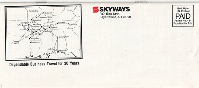 Skyways timetable 1984/02/10