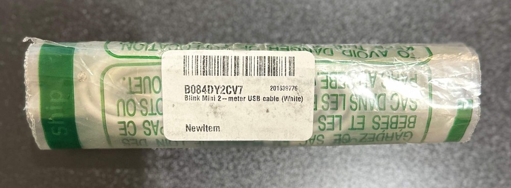 2 meter USB cable for Blink Mini (white) (OPEN BOX-NO BOX)