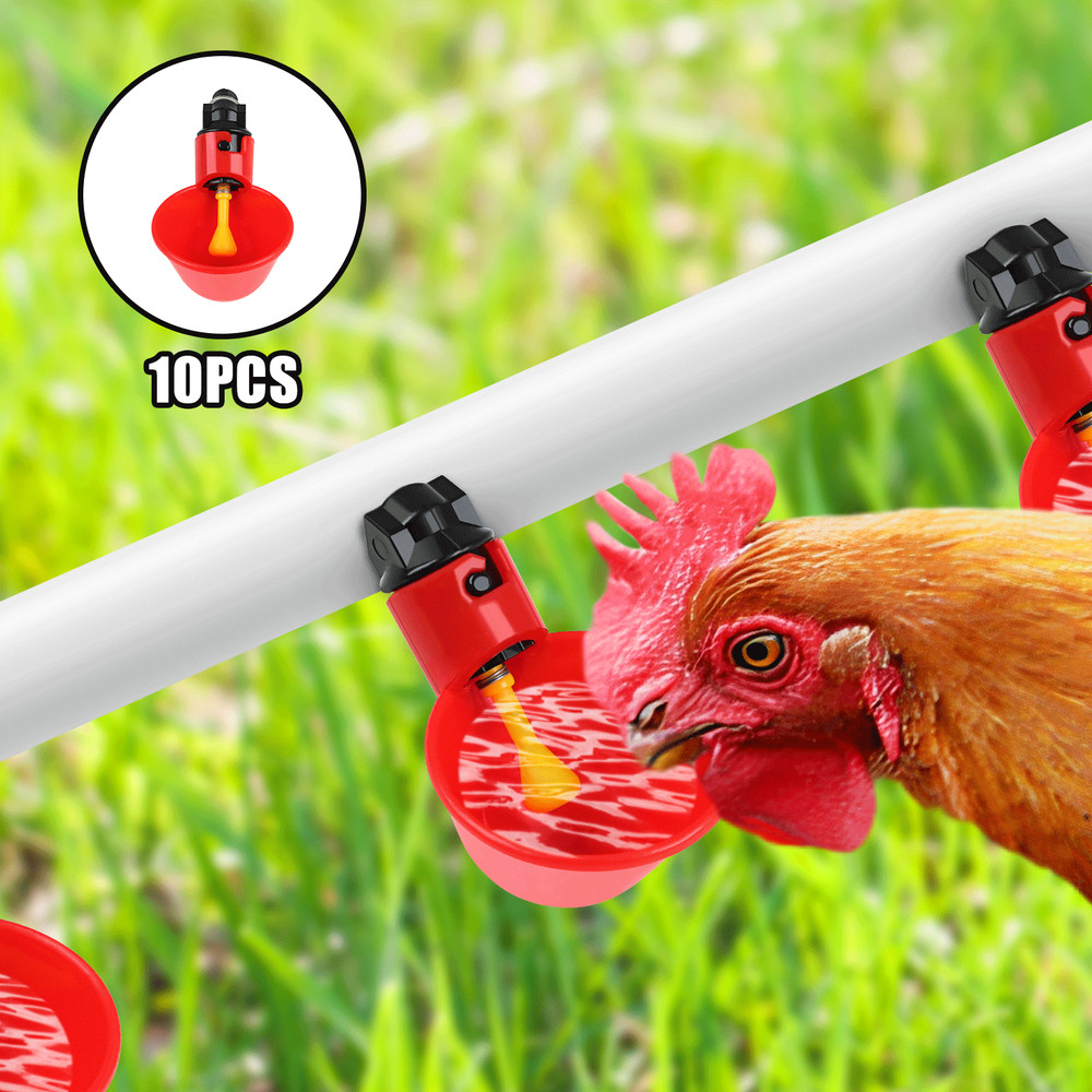 10PCS Poultry Water Drinking Cups Chicken Hen Quail Plastic Automatic Drinker