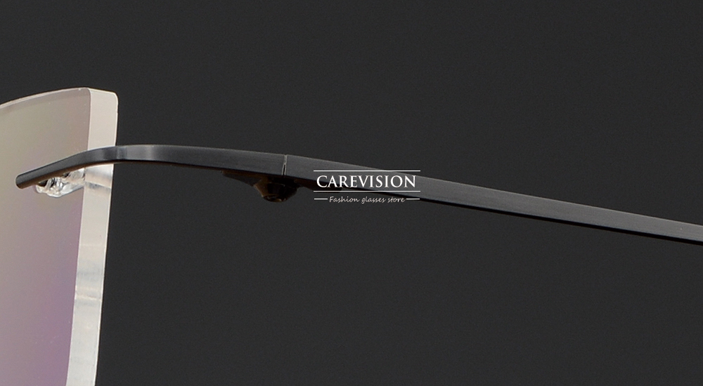 Unisex Memory Titanium Alloy Rimless Eyeglasses Frames Rectangle Glasses RX Able