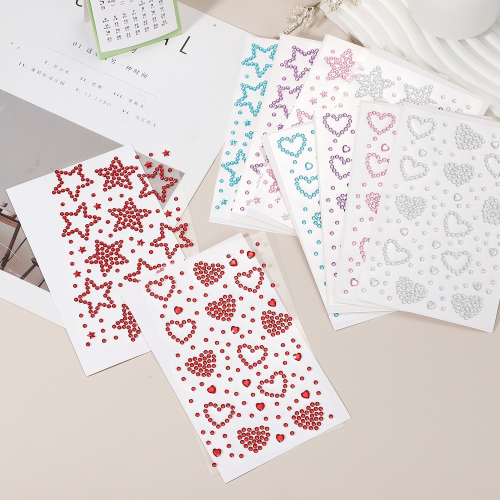 3Sheets Star Gem Sticker, Face Gem Stickers, Silver