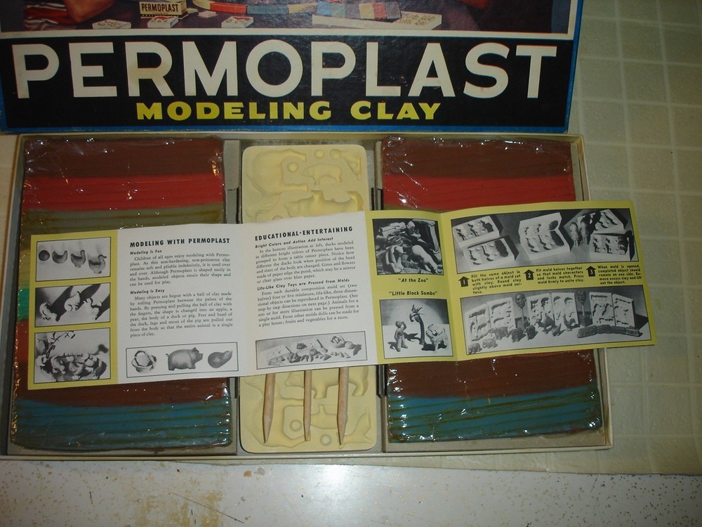 1950s AMACO PERMOPLAST modeling clay set Complete