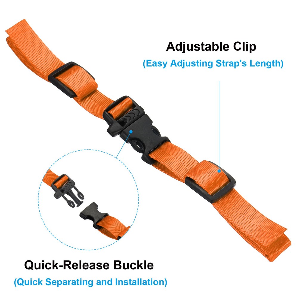 Backpack Belt Strap, 2 Pcs Adjustable Strap with Quick-Release Buckle, Orange