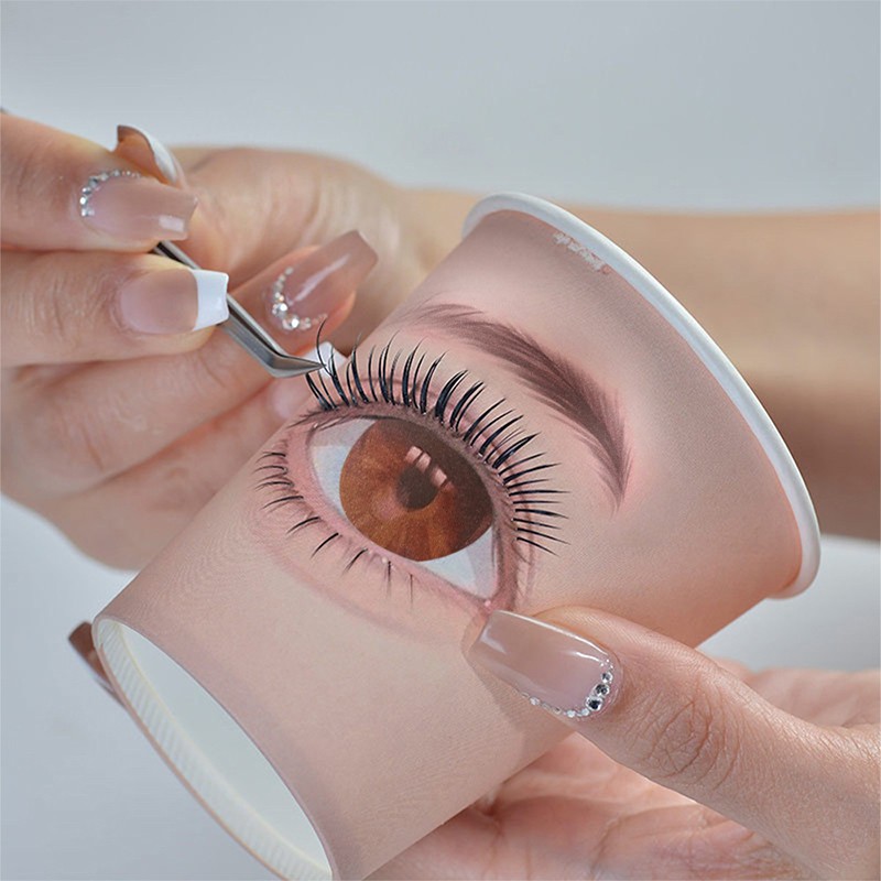 5Pcs Beauty Eyelash Practice Paper Cup Eyelash Extension Beginner Practice