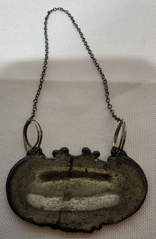 VINTAGE STERLING SILVER? " SCOTCH " BOTTLE TAG LABEL