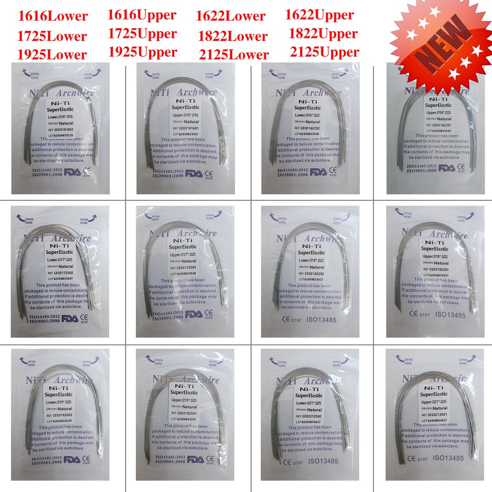 Dental Orthodontic Arch Wire Rectangular Niti Super Elastic Natural Upper /Lower