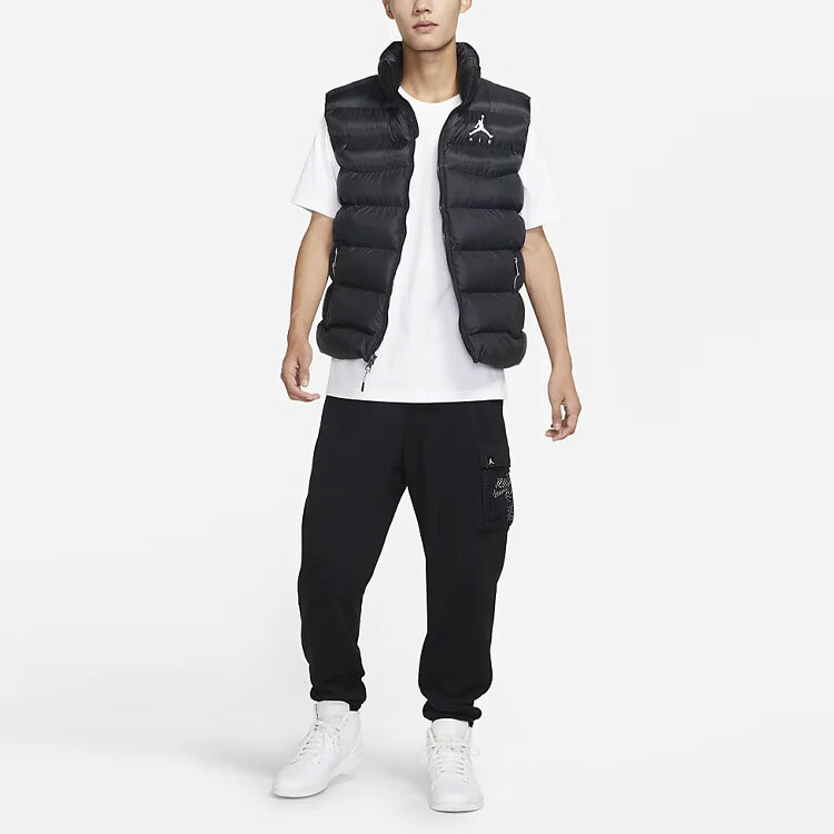 Jordan Solid Color Print Logo Zip Vest