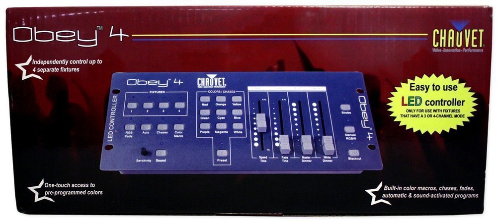 Chauvet Obey 4 Compact DMX-512 LED Wash Light Controller+Bluetooth Speaker