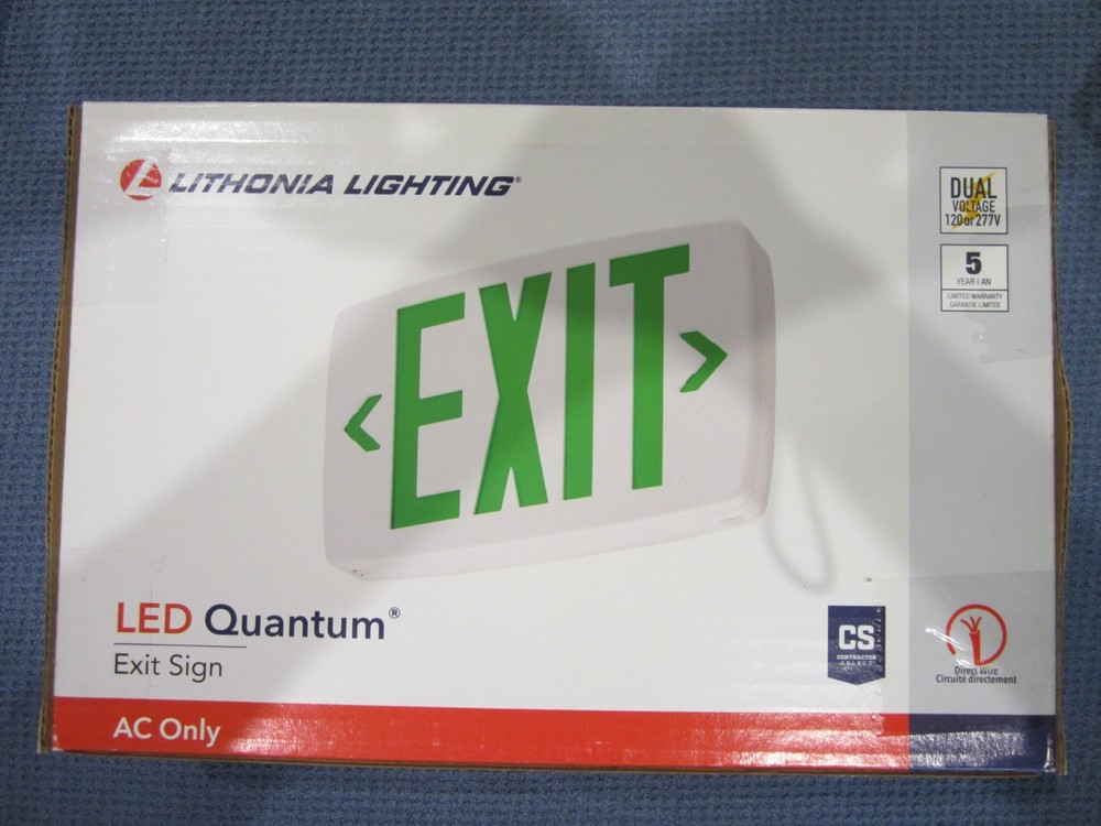 Lithonia Lighting 1GC97 Quantum Led Exit Sign 120v or 277v