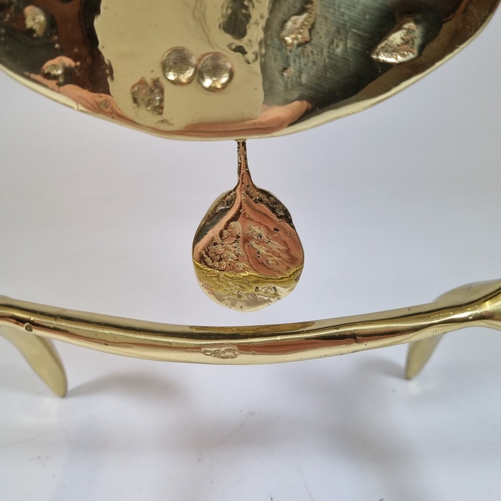 David Marshall Signed Brass Clock 20th Century 30cm High