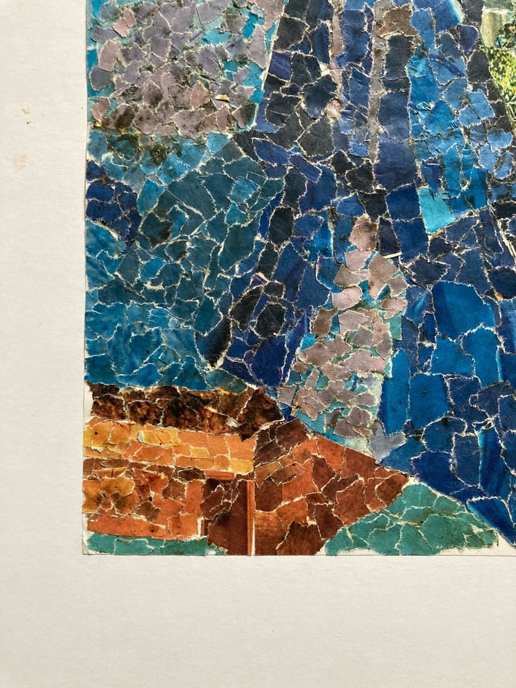 Vintage Abstract Collage Art Piece On Paper
