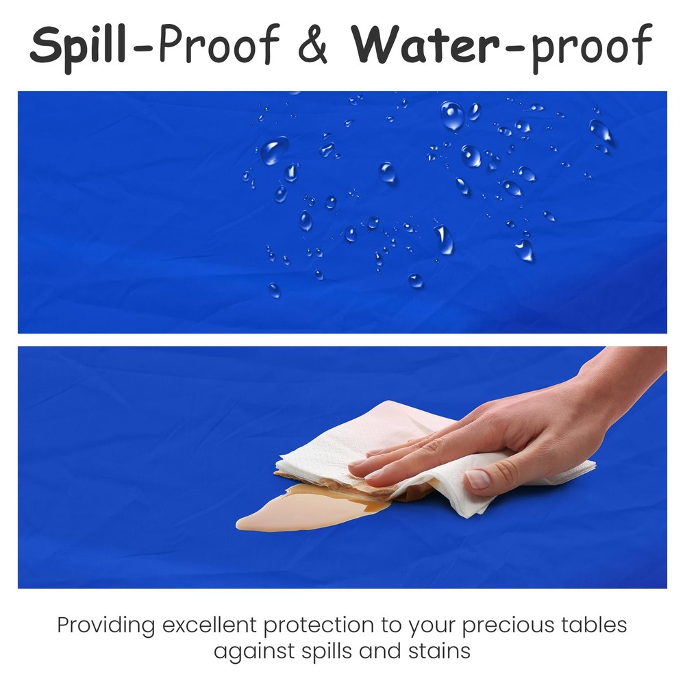 14 Pack Premium Blue Plastic Tablecloth - 54 x 54" x 108" (Rectangle),