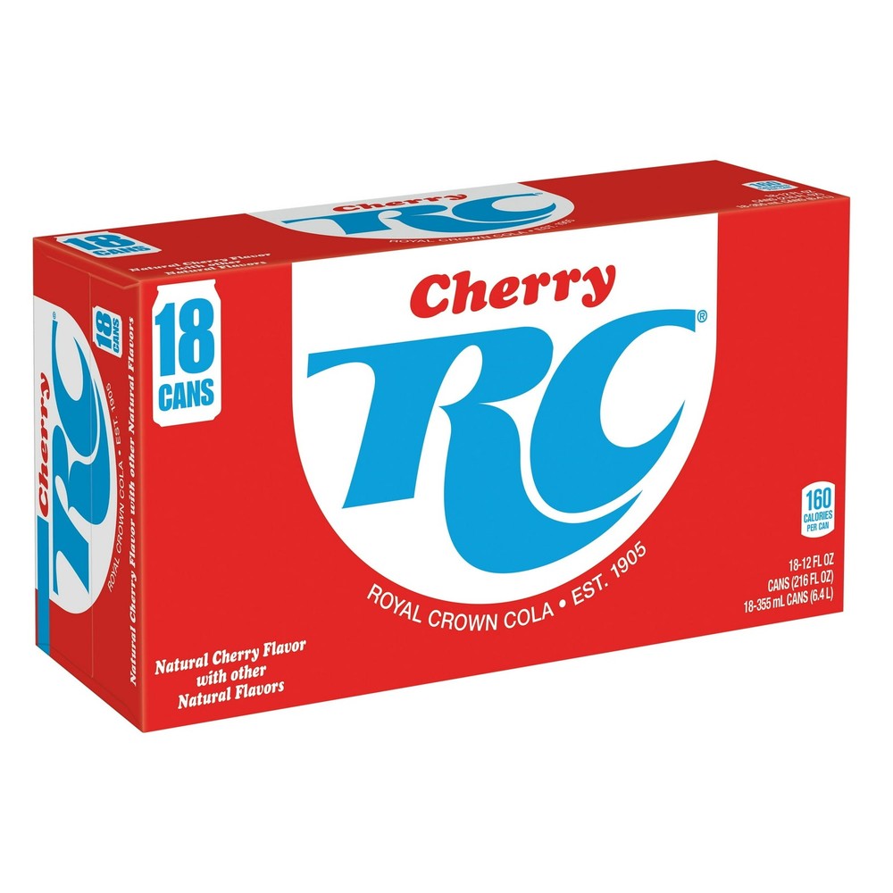 Cherry RC Cola 12oz Cans 18 Pack - Refreshing Cherry Soda Pop Soft Drink