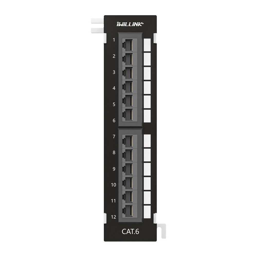 12 Port Patch Panel Mini 12 Port Vertical Patch Panel with Wallmount Bracket ...