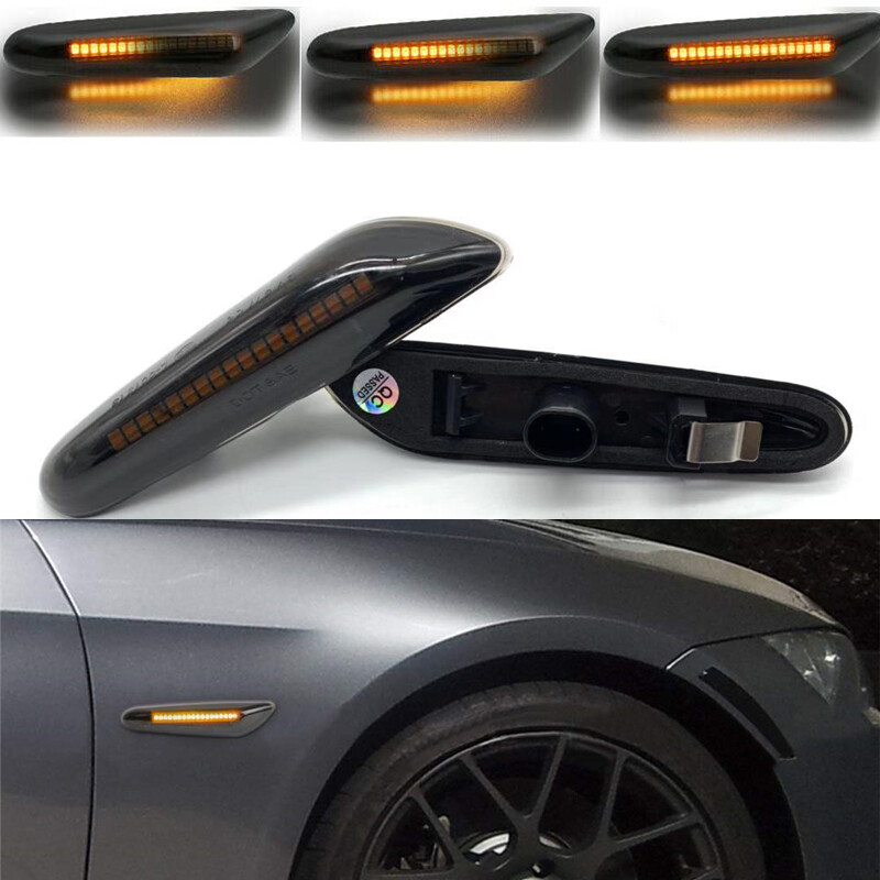 Dynamic Smoke LED Side Marker Turn Signal Lights For BMW E90 E91 E92 E93 E46 E60