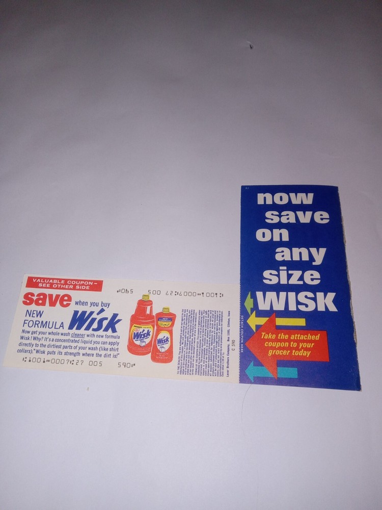 Wisk Laundry Detergent Print Advertisement 1965 Plus Coupon