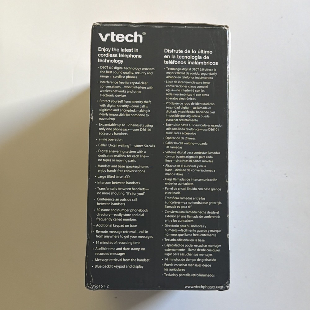 VTech 2-Line Cordless Phone System with Answering Machine & Mailbox 2 Handsets