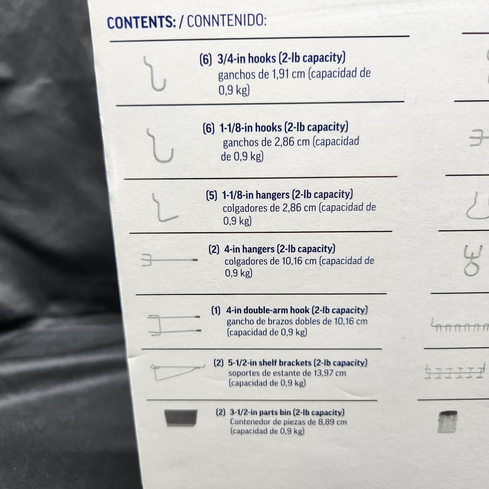 Project Source Pegboard Organizer Kit 43 Pc Tool Storage Hooks Hangers Garage