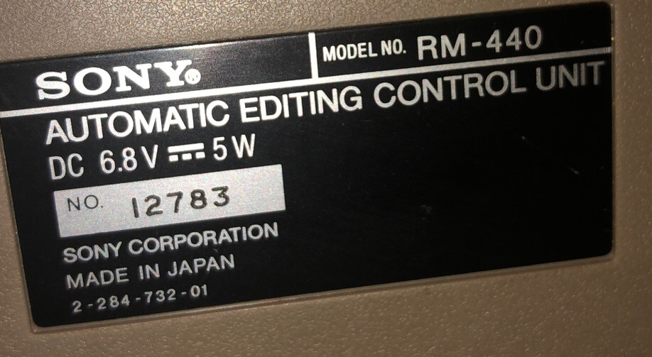 SONY RM-440 Professional Video Automatic Editing Control Unit *UNTESTED*