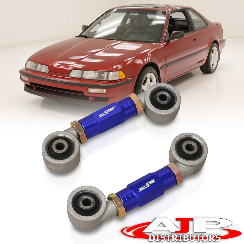 Blue Adjustable Rear Toe Arms Kit + Poly Bushing For 1988-2000 Civic EF EG EK EJ