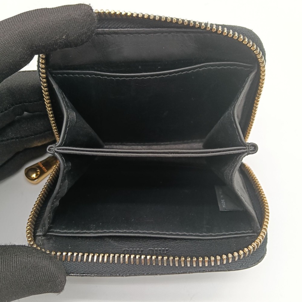 MIU MIU Coin Case Card Case Wallet Pattern Black