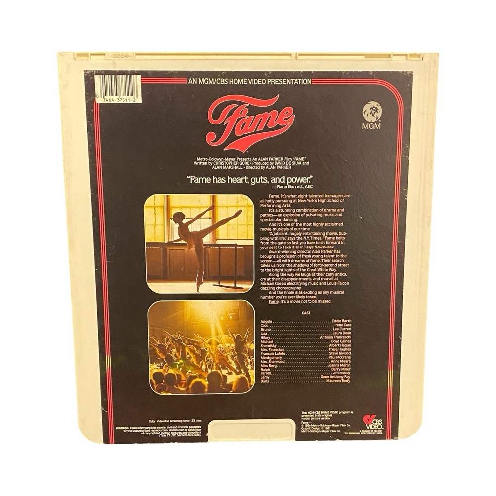 MGM Fame 2 Disc Set CED Videodisc Untested