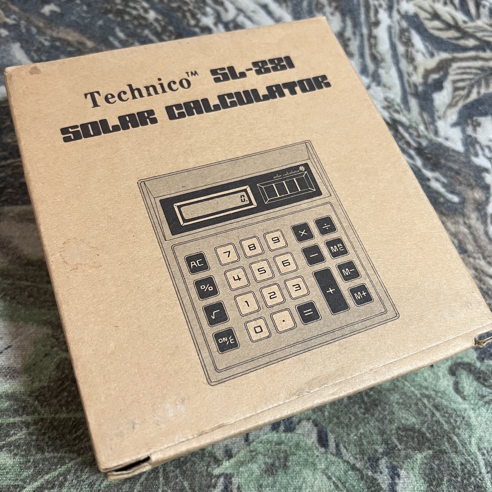 VTG Technico SL881 Solar Powered Calculator - Works Nostalgic Math Tool Tan