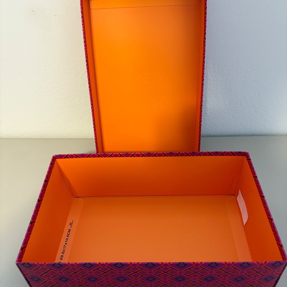Tory Burch Size 7.5 Geometric Logo Box Storage Keepsake Gift Presentation EMPTY