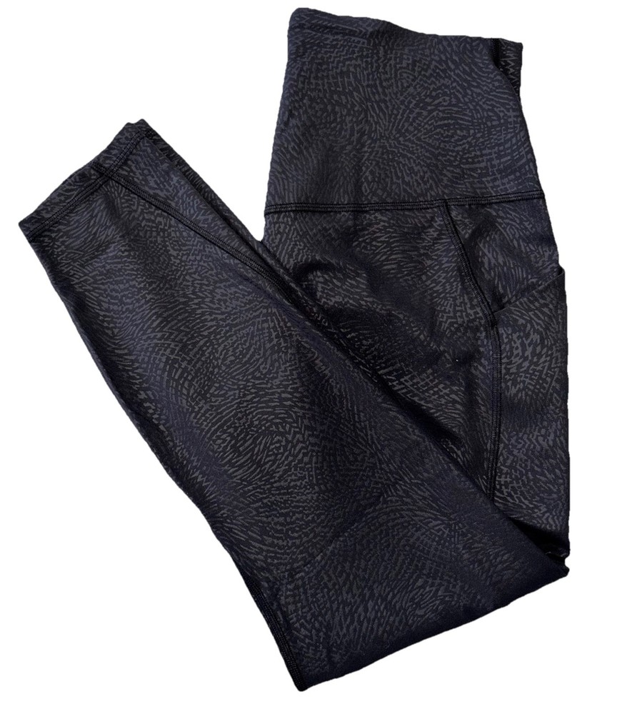 NWT🖤LULULEMON🖤SIZE 14🖤ALIGN HR 25” W/POCKETS🖤AUTHENTIC🖤RIPPLE EMBOSS BLACK