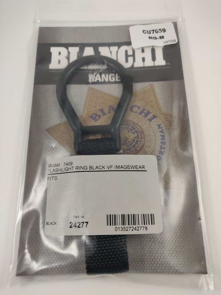Flashlight Ring Bianchi Model 7409 Ranger Black Nylon Web.