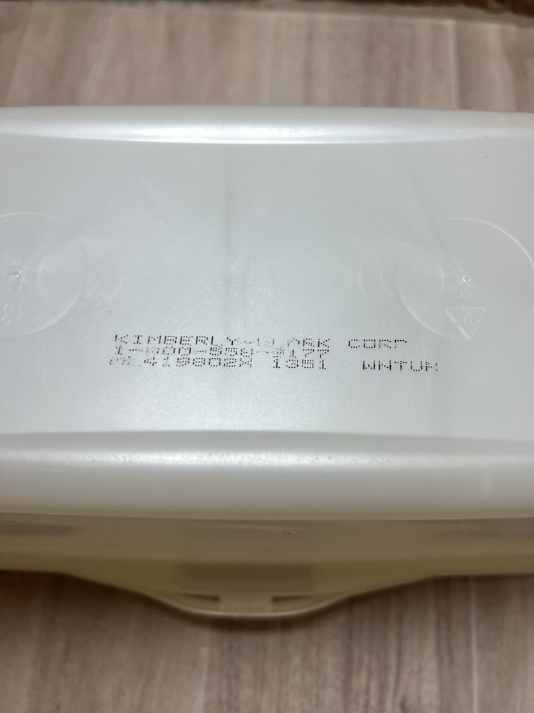 VTG Huggies Baby Wipes Hard Case White Empty Refillable Container