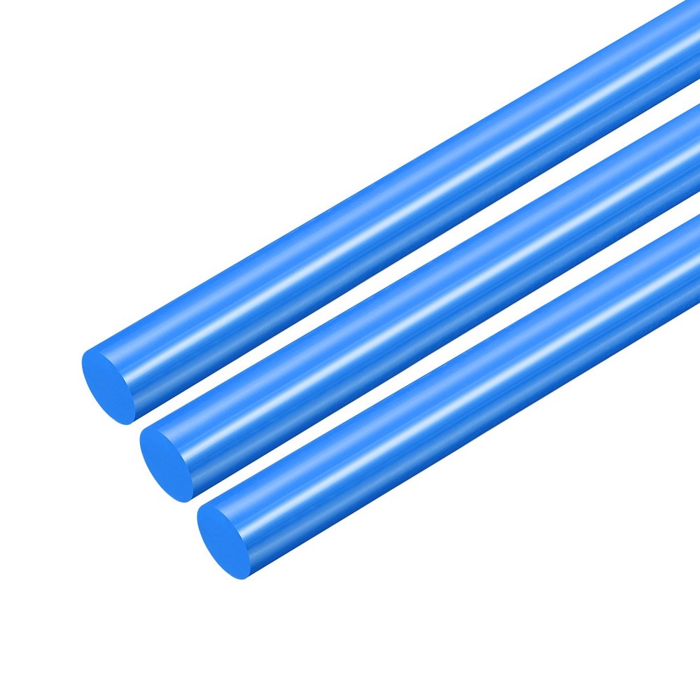 Plastic Round Rod,8mm Dia 50cm Blue Engineering Plastic Round Bar 3pcs