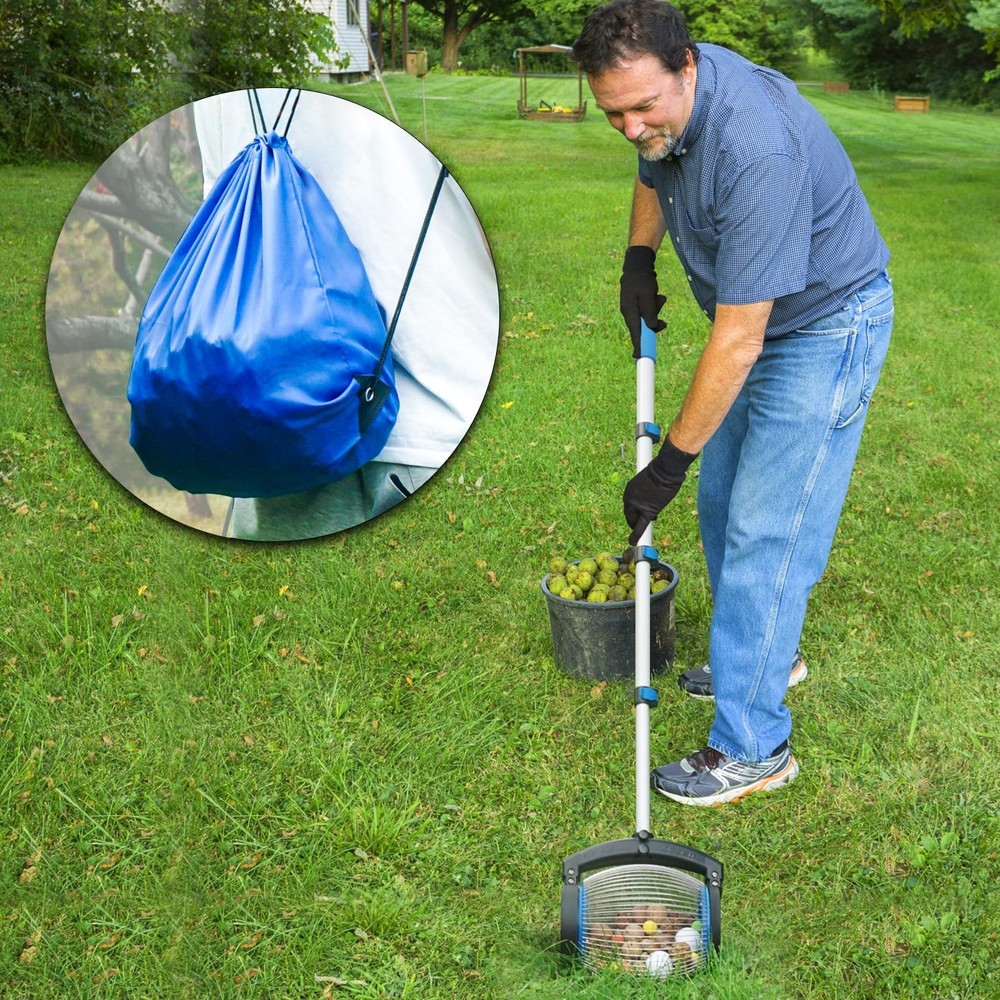 Nut Gatherer Pecan Picker Upper - Side Opening Dump Roller Apply to Buckeyes